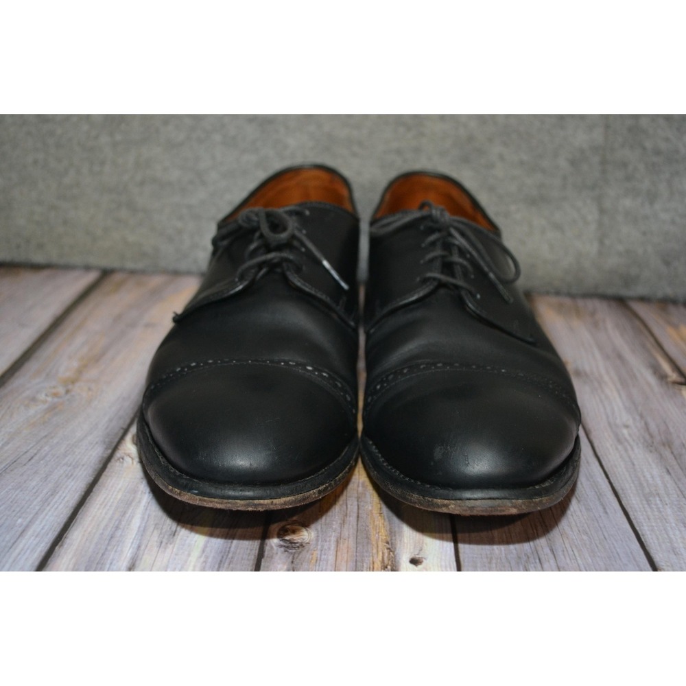 Allen Edmonds Boulevard Shoes Mens 12 D Black Leather Cap Toe Derby Dress 7482 - Picture 2 of 16
